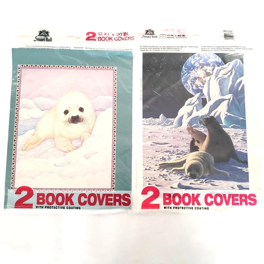 NEW!! (2) Vintage Stuart Hall Schim Schimmel Book Covers 1993 Seal 4 Total 13X20